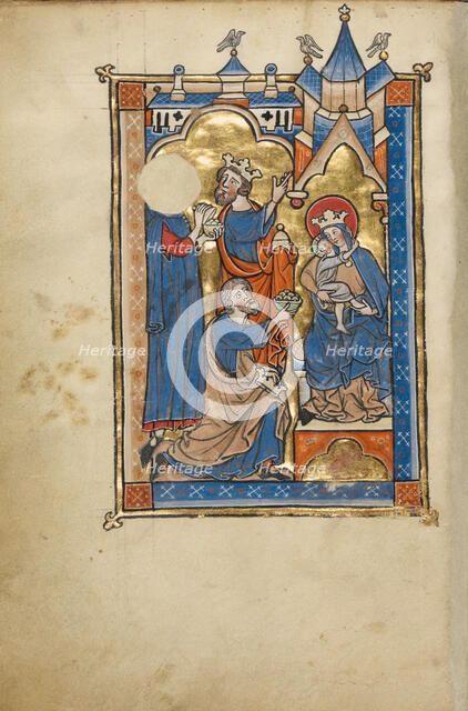 The Adoration of the Magi; Psalter, mid-1200s. Creator: Unknown.