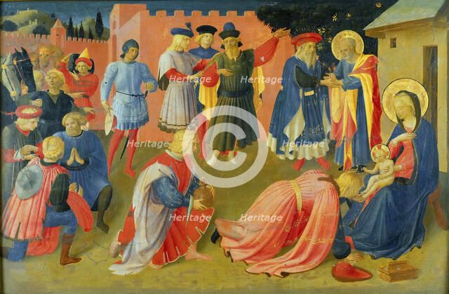The Adoration of the Magi (Predella of the Tabernacle of the Linaioli) , ca. 1433. Creator: Angelico, Fra Giovanni, da Fiesole (ca. 1400-1455).