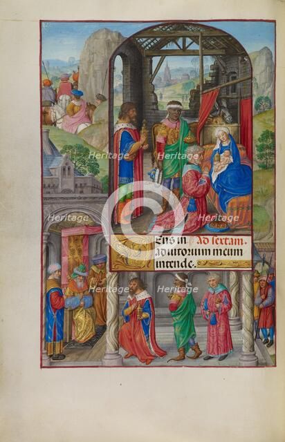 The Adoration of the Magi; Spinola Hours, about 1510-1520. Creator: Master of James IV of Scotland.