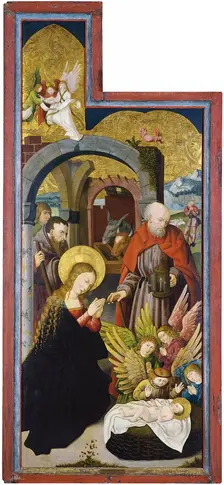 The Adoration of the Sheperds (Interior left wing), 1515. Creator: Anon