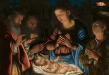 The Adoration of the Shepherds, 1530s. Creator: Giovanni Girolamo Savoldo