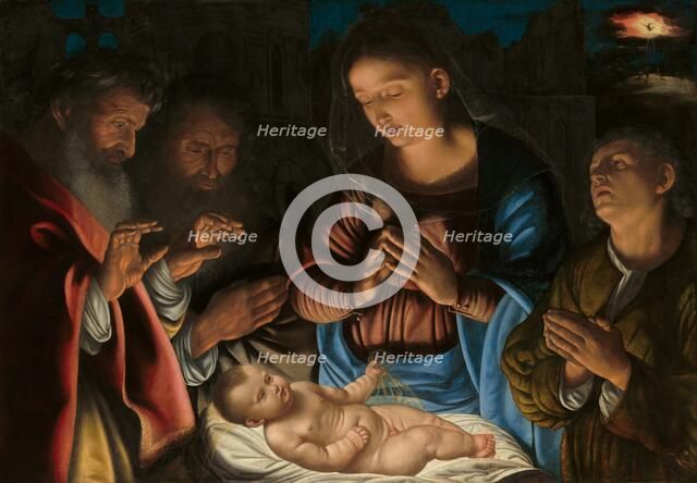 The Adoration of the Shepherds, 1530s. Creator: Giovanni Girolamo Savoldo.