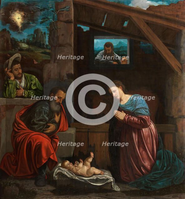 The Adoration of the Shepherds, 1540. Creator: Savoldo, Giovanni Girolamo (Girolamo da Brescia) (1480/85-1548).
