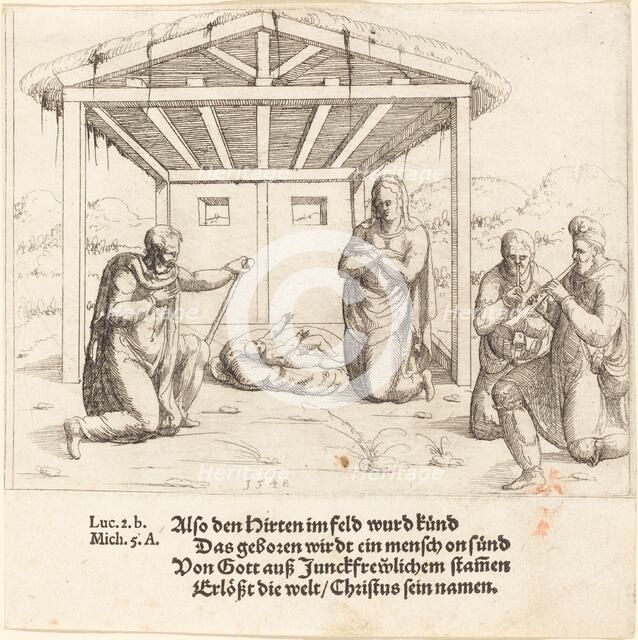The Adoration of the Shepherds, 1548. Creator: Augustin Hirschvogel.