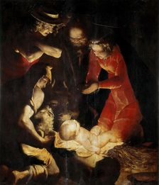 The Adoration of the Shepherds, 1550. Creator: Cambiaso (Cambiasi), Luca (1527-1585)