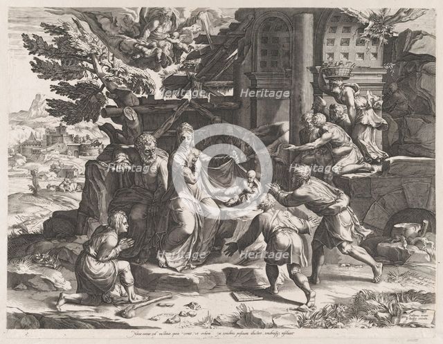 The Adoration of the Shepherds, 1569. Creator: Cornelis Cort.