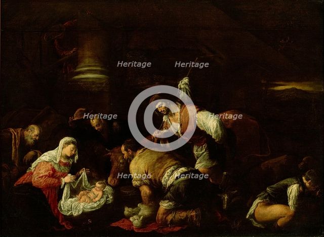 The Adoration of the Shepherds, 1585-1590. Creator: Jacopo Bassano il vecchio.