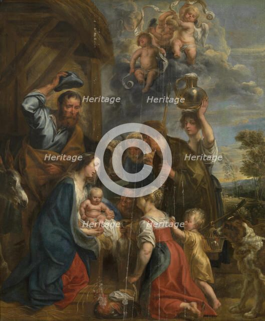 The Adoration of the Shepherds, 1653. Creator: Jacob Jordaens I.