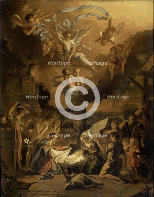 The Adoration of the Shepherds, 1663. Creator: Abraham Hondius.