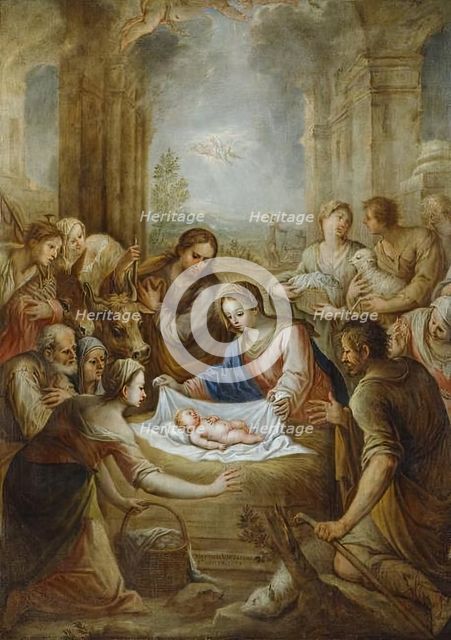 The Adoration of the Shepherds, 1678. Creator: Antonio van de Pere.