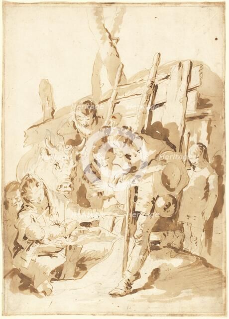 The Adoration of the Shepherds, 1735/1740. Creator: Giovanni Battista Tiepolo.