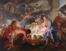 The Adoration of the Shepherds, 1745. Creator: Jean Baptiste Marie Pierre