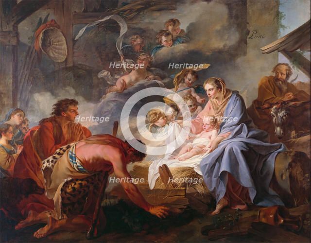 The Adoration of the Shepherds, 1745. Creator: Jean Baptiste Marie Pierre.