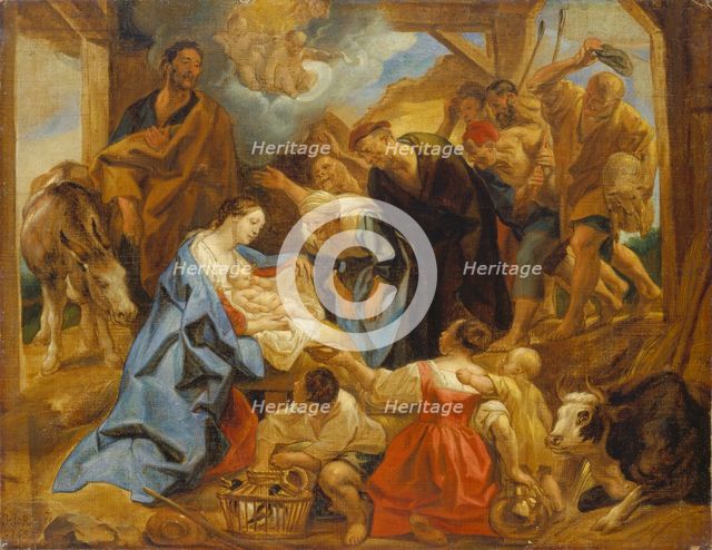 The Adoration of the Shepherds, mid-17th century. Creator: Jacob Jordaens I.