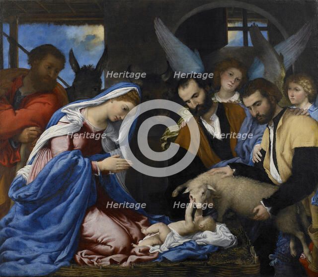The Adoration of the Shepherds. Artist: Lotto, Lorenzo (1480-1556)
