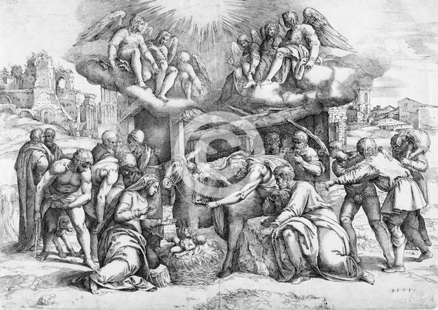 The Adoration of the Shepherds, between 1530 and 1560. Creator: Battista Franco Veneziano.