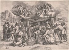 The Adoration of the Shepherds, c. 1552. Creator: Battista Franco (Italian, c. 1510-1561)