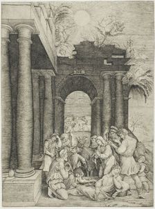 The Adoration of the Shepherds, c.1520. Creator: Master HFE