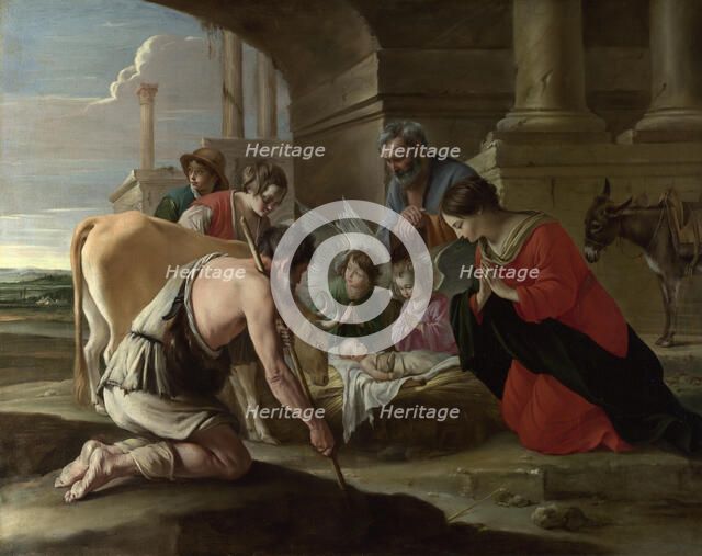 The Adoration of the Shepherds, c. 1640. Artist: Le Nain, Louis (1593-1648)