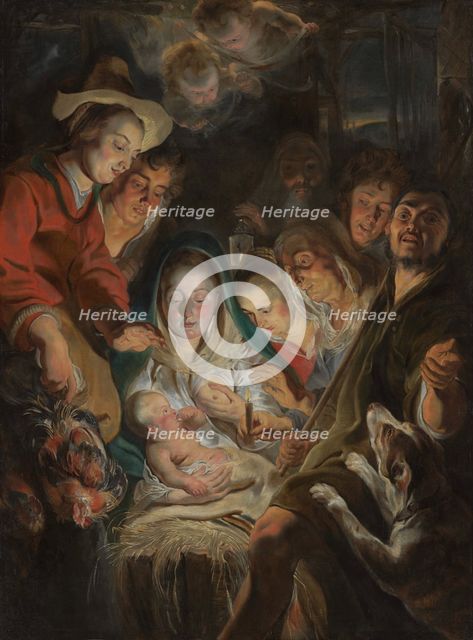 The Adoration of the Shepherds, c. 1616-1617. Creator: Jordaens, Jacob (1593-1678).
