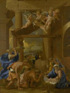 The Adoration of the Shepherds, c. 1633. Artist: Poussin, Nicolas (1594-1665)