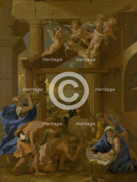 The Adoration of the Shepherds, c. 1633. Artist: Poussin, Nicolas (1594-1665)