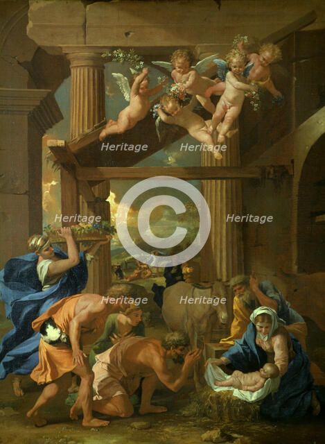 'The Adoration of the Shepherds', c1633. Artist: Nicolas Poussin