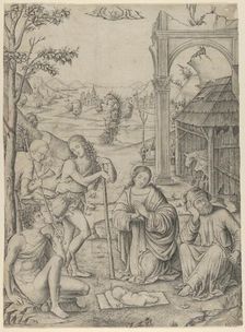 The Adoration of the Shepherds, ca. 1504. Creator: Marcantonio Raimondi