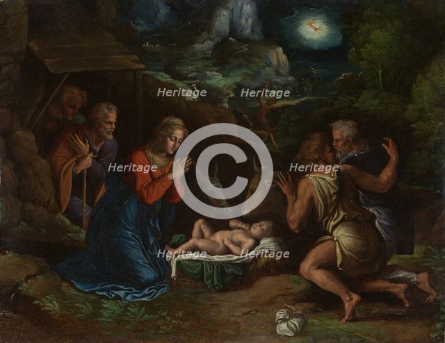 The Adoration of the Shepherds, ca. 1535-40. Creator: Girolamo da Carpi.