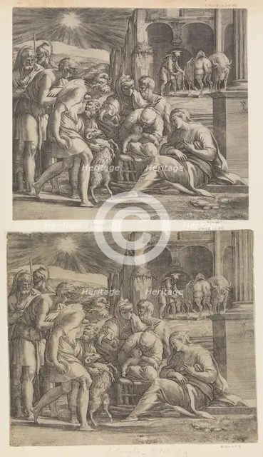 The Adoration of the Shepherds. Creator: Giovanni Jacopo Caraglio.