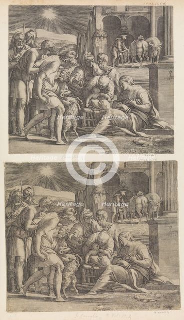 The Adoration of the Shepherds. Creator: Giovanni Jacopo Caraglio.