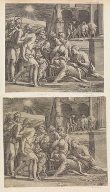 The Adoration of the Shepherds. Creator: Giovanni Jacopo Caraglio