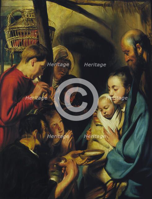 The Adoration of the Shepherds. Creator: Jordaens, Jacob (1593-1678).