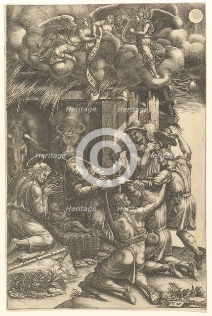The Adoration of the Shepherds, late 1570s. Creator: Giorgio Ghisi.