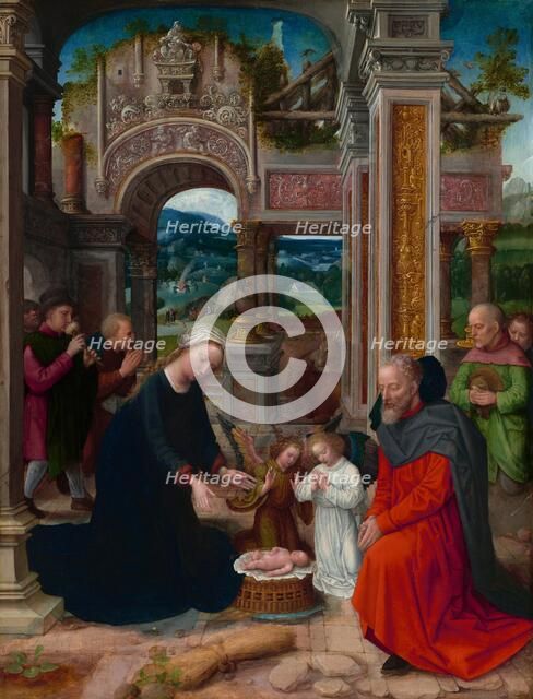 The Adoration of the Shepherds, probably 1520/1540. Creator: Adriaen Isenbrandt.