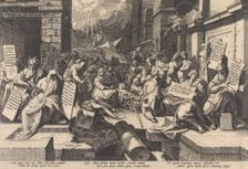 The Adoration of the Shepherds, Surrounded by Moses and Five Prophets, 1588. Creator: Jacob Matham