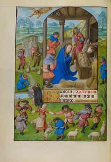 The Adoration of the Shepherds; Spinola Hours, about 1510-1520. Creator: Master of the Prayer Books of around 1500