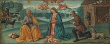 The Adoration of the Shepherds with Filippo Strozzi (predella of the Lecceto Altarpiece), 1487-1488