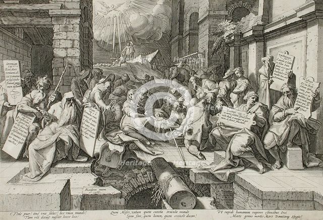 The Adoration of the Shepherds with Six Prophets, 1588. Creator: Jacob Matham.