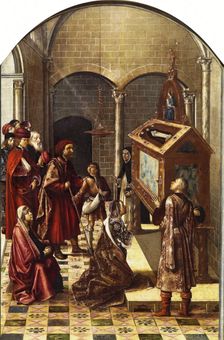 The Adoration of the Tomb of Saint Peter Martyr, between c1493 and c1499. Creator: Pedro Berruguete