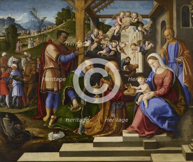 The Adoration of the Three Kings, c1525-1530. Creator: Girolamo da Santacroce.