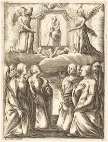 The Adoration of the Virgin and Child, 1608/1611. Creator: Jacques Callot