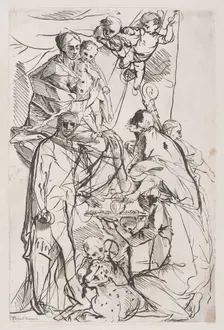 The adoration of the Virgin and Christ Child, 1700-1800. Creator: Anon