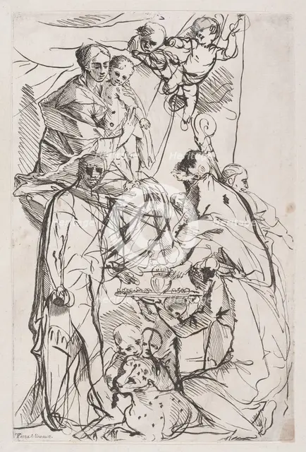 The adoration of the Virgin and Christ Child, 1700-1800. Creator: Anon.