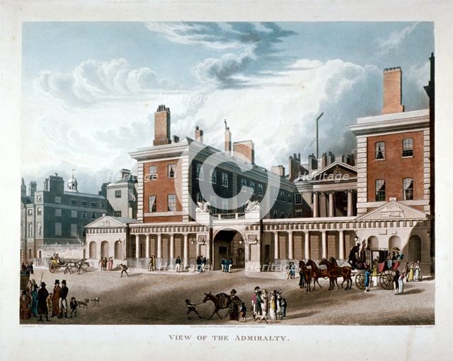 The Admiralty, Whitehall, Westminster, London, 1818. Artist: Joseph Constantine Stadler