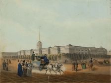 The Admiralty in Saint Petersburg, End 1840s. Creator: Arnout, Louis Jules (1814-1868)