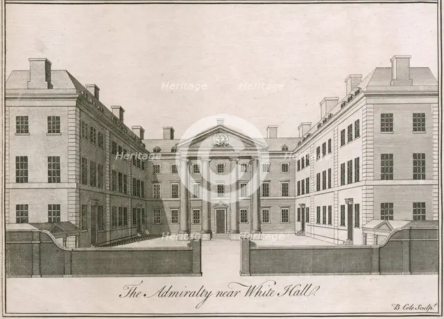 The Admiralty, near Whitehall, Westminster, London, 1750. Artist: Benjamin Cole.