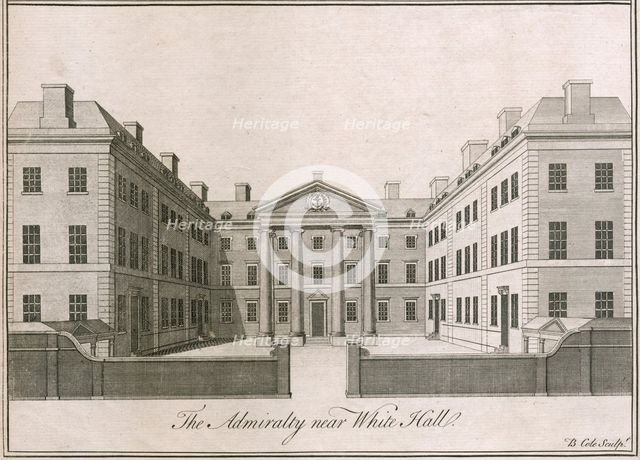 The Admiralty, near Whitehall, Westminster, London, 1750. Artist: Benjamin Cole.