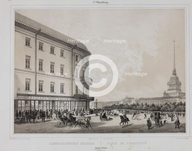 The Admiralty Square in Saint Petersburg, 1840s.
