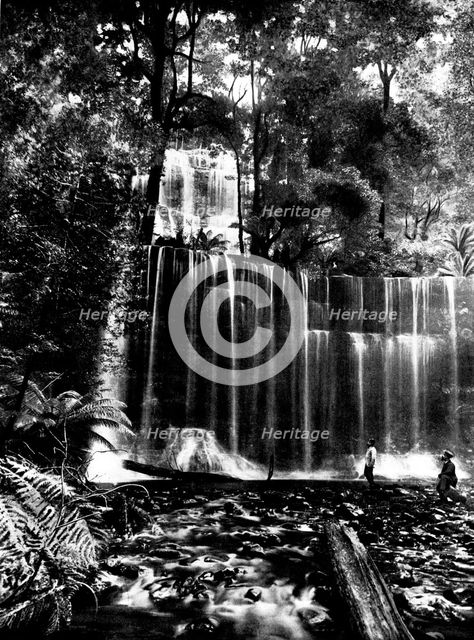The Advance of Tasmania: Russell's Falls, showing average flow of water during summer season, 1898. Creator: Unknown.